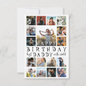 Carte Joyeux anniversaire moderne papa noir & blanc 17 p (Devant)
