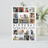 Carte Joyeux anniversaire moderne papa noir & blanc 17 p (Debout devant)