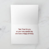 CARTE JOYEUX ANNIVERSAIRE **MOM PRENEZ DU TEMPS POUR VOU (Intérieur)