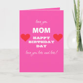 Carte Joyeux anniversaire MOM Script Nom de famille Anni (Devant)