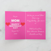 Carte Joyeux anniversaire MOM Script Nom de famille Anni (Intérieur)