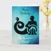 Carte Joyeux anniversaire mon ami Aquarius, signe zodiaq (Fleur jaune)