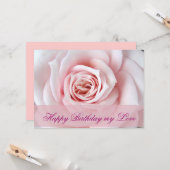 Carte Joyeux anniversaire mon amour (Devant/Arrière en situation)