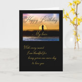 Carte Joyeux anniversaire Mon amour Couple de coucher de (Fleur jaune)