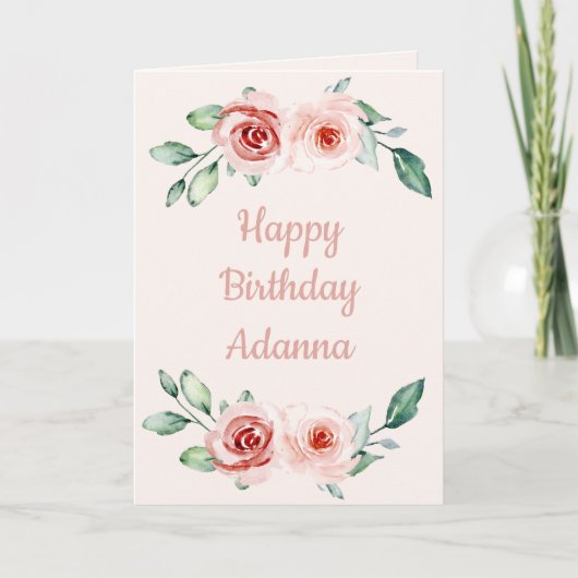 Carte Joyeux anniversaire mon amour fleuri (Devant)