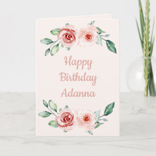 Carte Joyeux anniversaire mon amour floral