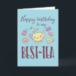 Carte Joyeux anniversaire Mon Bestie Funny Tea Party Ann<br><div class="desc">Joyeux anniversaire à mon meilleur thé. Cartes d'anniversaire amusantes,  humoristiques et parfois sarcastiques pour votre famille et vos amis. Obtenez cette carte de plaisir pour votre personne spéciale. Visitez notre magasin pour plus de cartes d'anniversaire cool.</div>