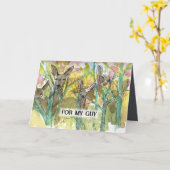 Carte Joyeux Anniversaire Mon gars copain Deer Field Tre (Fleur jaune)