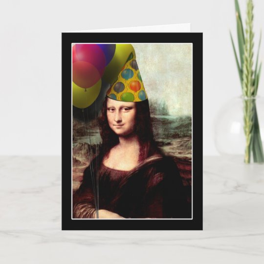 Carte Joyeux Anniversaire Mona Lisa Zazzle Be