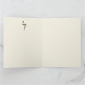 Carte Joyeux Anniversaire Monogramme de Flamant Rose (Intérieur)