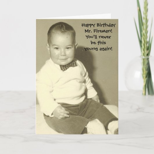 Carte Joyeux Anniversaire Monsieur le Pompier ! (Devant)