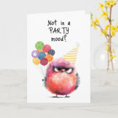 Carte Joyeux Anniversaire Moody Bird Party Casquettes Ba (Fleur jaune)