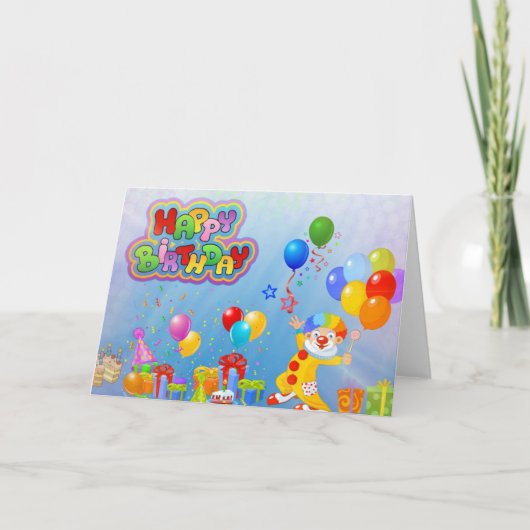 Carte Joyeux Anniversaire Mot Cloud (Devant)