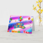 Carte Joyeux Anniversaire Mot Cloud (Fleur jaune)