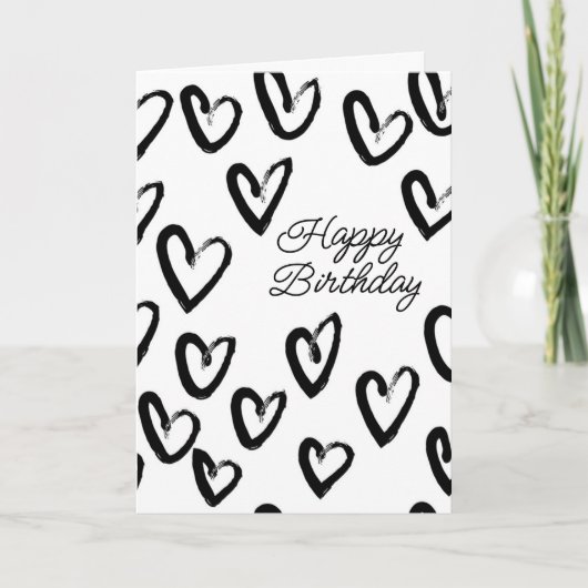 Carte Joyeux Anniversaire | Motif de trait de peinture d (Devant)
