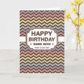 Carte Joyeux anniversaire | Motif Zig-Zag | Bonne journé (Fleur jaune)