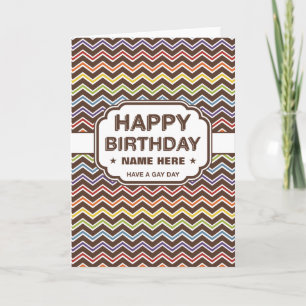 Carte Joyeux anniversaire Motif Zig-Zag Bonne journé