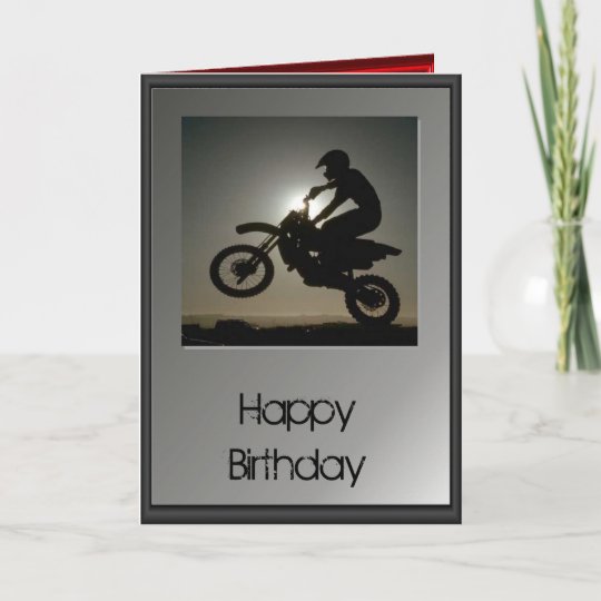 Carte Joyeux Anniversaire Motocross Zazzle Be