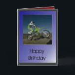 Carte Joyeux Anniversaire - Motocycliste<br><div class="desc">Carte personnalisable,  changer le sentiment de couverture et l'accueil intérieur. Conçu spécialement pour les garçons et les blokes.</div>