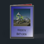 Carte Joyeux Anniversaire - Motocycliste<br><div class="desc">Carte personnalisable,  changer le sentiment de couverture et l'accueil intérieur. Conçu spécialement pour les garçons et les blokes.</div>