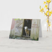 Carte Joyeux Anniversaire Moutons adorables (Fleur jaune)