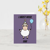 Carte Joyeux Anniversaire Moutons Souhaitent Ewe Drôle P (Fleur jaune)