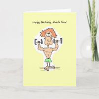 Joyeux Anniversaire, Muscle Man Card.