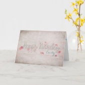 Carte joyeux anniversaire musical vintage (Fleur jaune)