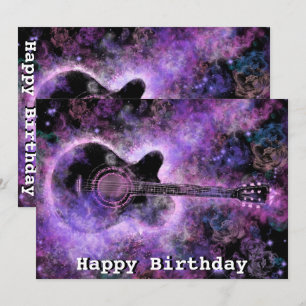 Carte Joyeux anniversaire - Musique de guitare romantiqu