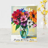 Carte Joyeux anniversaire Nana | Floral (Fleur jaune)