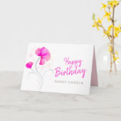 Carte Joyeux Anniversaire Nanny fleur sauvage rose (Fleur jaune)