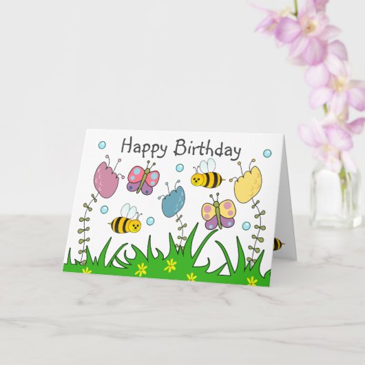 Carte Joyeux Anniversaire Nature (Orchidée)