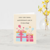 Carte Joyeux anniversaire néerlandais (Fleur jaune)