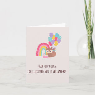 Carte Joyeux anniversaire néerlandais