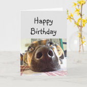 Carte Joyeux anniversaire NESE mignon chien (Fleur jaune)