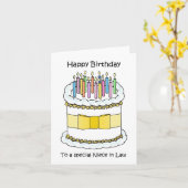 Carte Joyeux anniversaire nièce en droit (Fleur jaune)