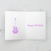 Carte Joyeux Anniversaire nièce rose guitares (Intérieur)