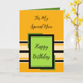 Carte Joyeux anniversaire nièce spéciale orange (Fleur jaune)