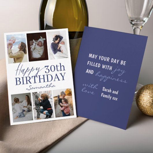 Carte Joyeux anniversaire n'importe quel âge bleu 6 phot