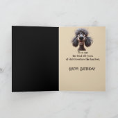 Carte Joyeux anniversaire No Stress Poodle Dog 50e (Intérieur)