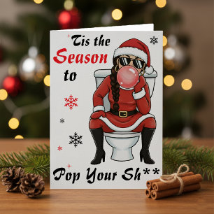 Carte Joyeux Anniversaire Noël Mme Claus Bubble Gum Drôl
