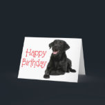 Carte Joyeux Anniversaire Noir Labrador Chien de Chien d<br><div class="desc">Éclairer l'anniversaire de quelqu'un avec un sourire du Labrador. Cette carte d'anniversaire canine amusante présente l'image d'un joyeux Labrador Retriever noir mis en évidence contre un arrière - plan blanc immaculé avec Happy Birthday imprimé en gras rouge. L'intérieur de la carte est imprimé dans une police rouge facile à lire...</div>