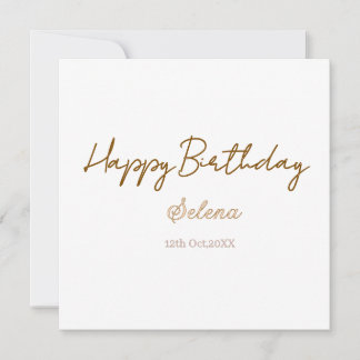 Carte joyeux anniversaire nom date marron violet pastel 