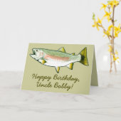 Carte Joyeux Anniversaire Nom Personnalisable Truite arc (Fleur jaune)