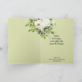 Carte Joyeux Anniversaire Nom personnalisé Belles fleurs (Intérieur)