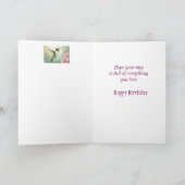 Carte Joyeux anniversaire Nom personnalisé Colibri Oisea (Intérieur)