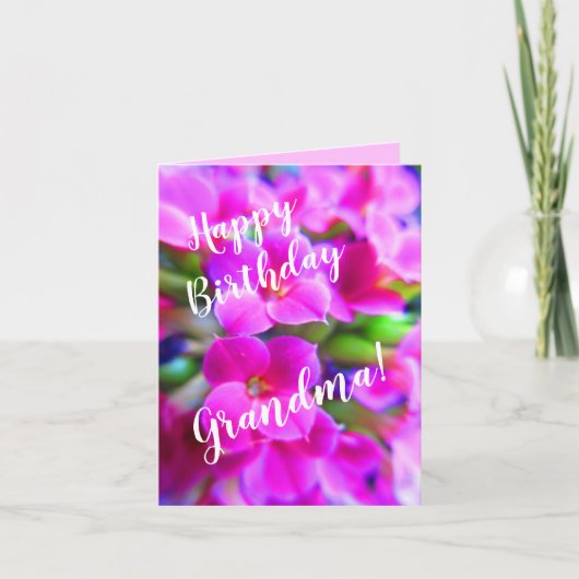 Carte Joyeux Anniversaire Nom personnalisé Fleurs roses (Devant)