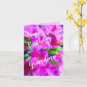 Carte Joyeux Anniversaire Nom personnalisé Fleurs roses (Fleur jaune)