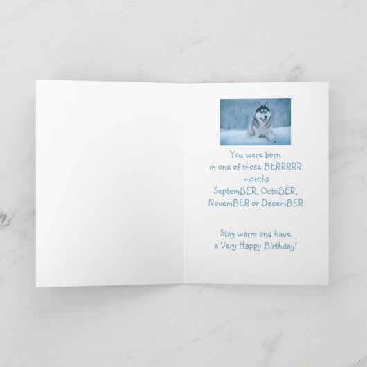 Carte Joyeux Anniversaire Nom personnalisé Husky Chien H (Intérieur)