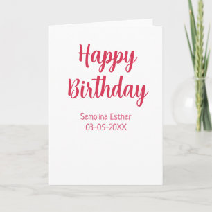 Carte joyeux anniversaire nom rouge rétro simple moderne